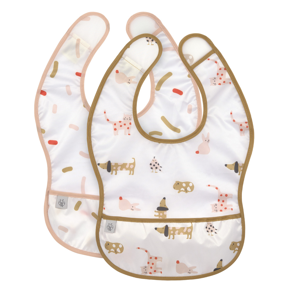 Lässig - 2 bavoirs avec poche Little Mateys ORANGE Lässig