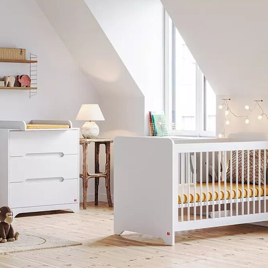 Vox Chambre Duo Ova blanc : lit 70x140, commode  