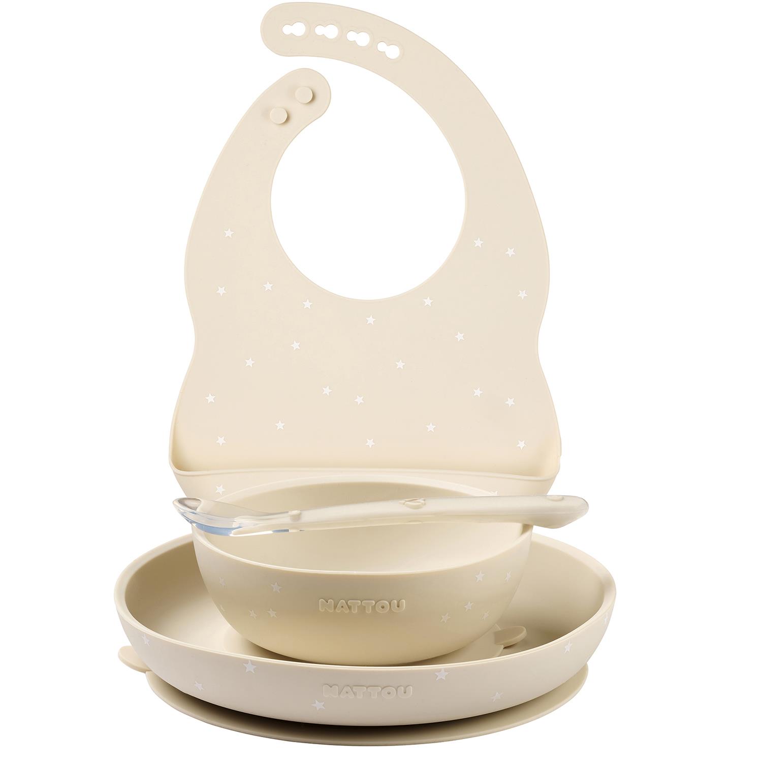 Coffret repas silicone avec bavoir VERT Nattou