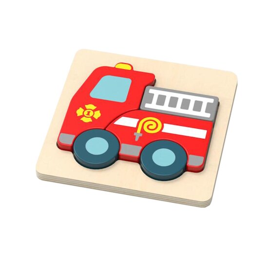 BB&Co Petit puzzle en bois camion de pompier  