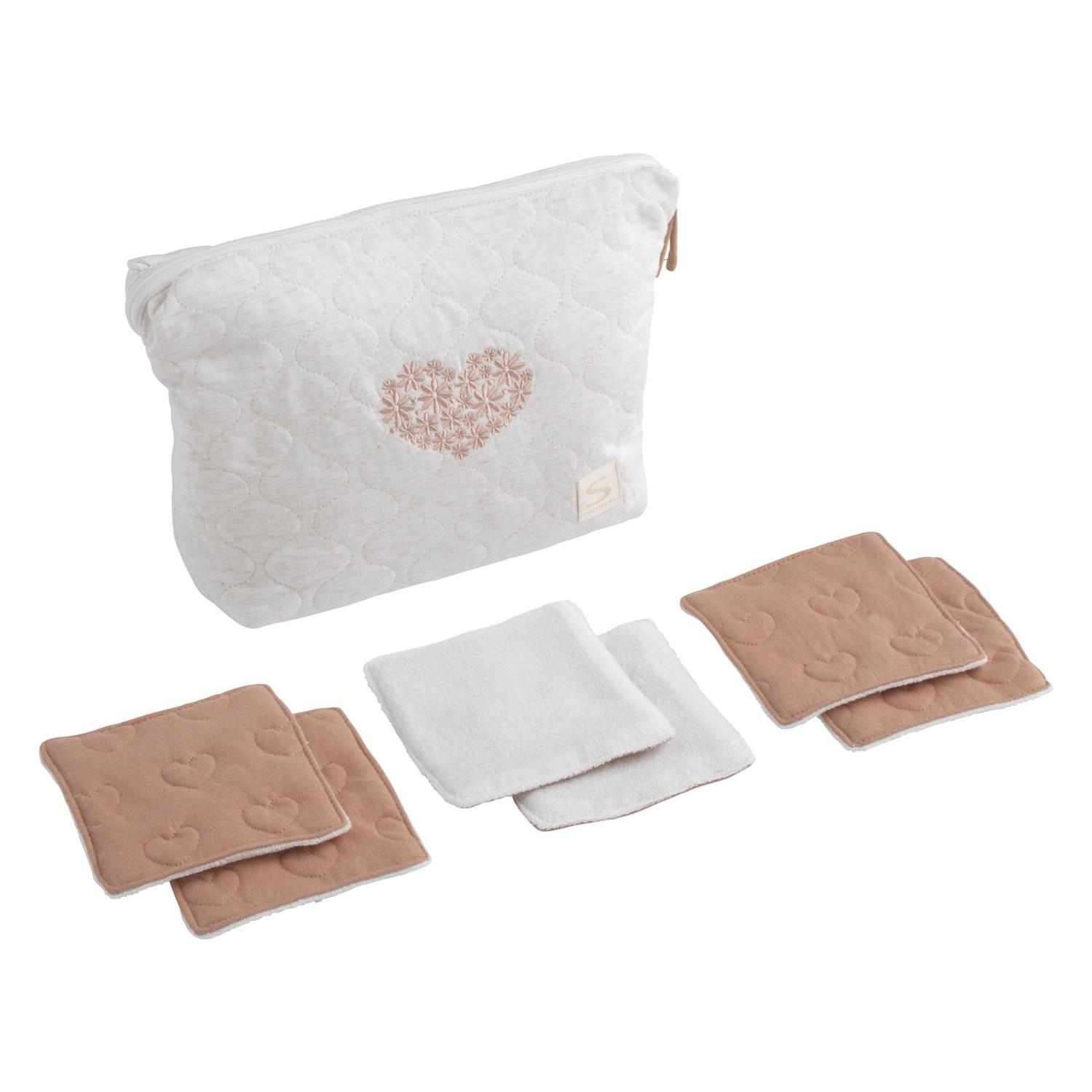 Trousse de Toilette Petit Coeur BEIGE Sauthon