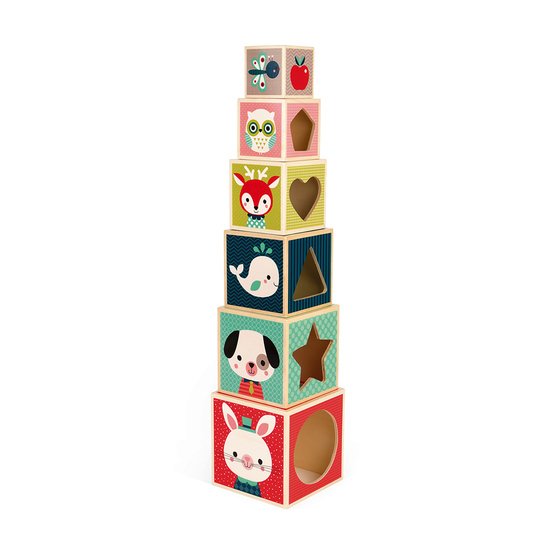 Janod Pyramide 6 cubes Baby Forest  