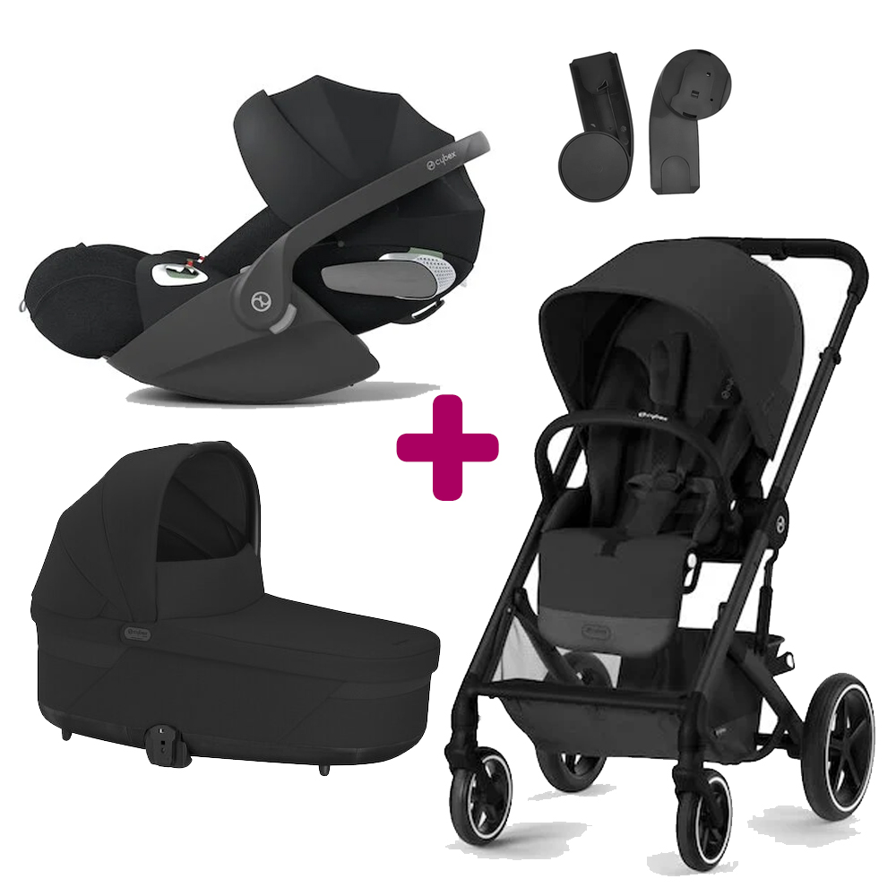 Pack poussette trio Balios S Lux Black moon + nacelle Cot S lux moon Black  + coque Cloud T i-Size tissus plus Sepia Black, Cybex de Cybex