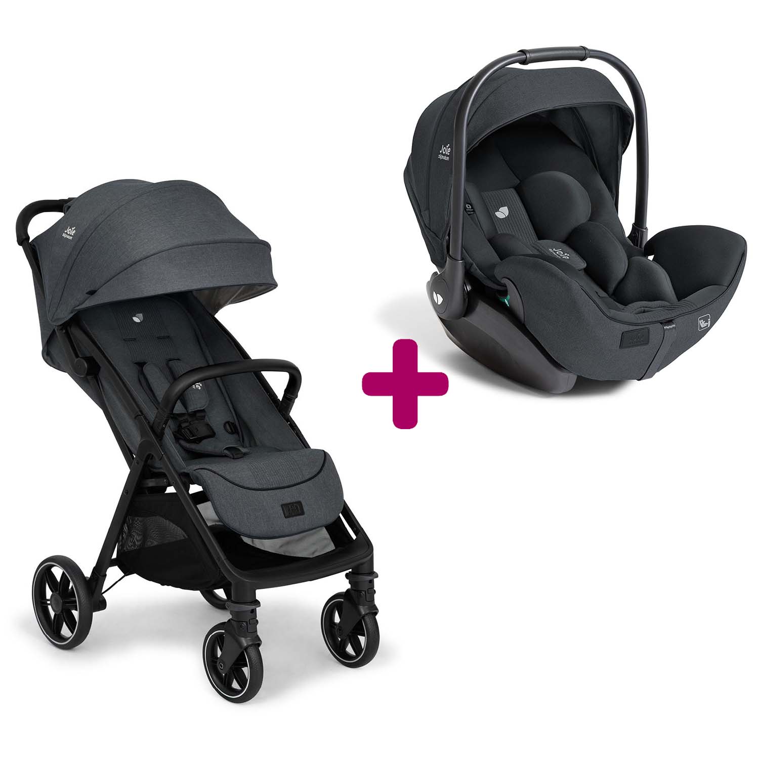 Pack Poussette duo Parcel LX Ebony + coque I-Level Pro Ebony Joie