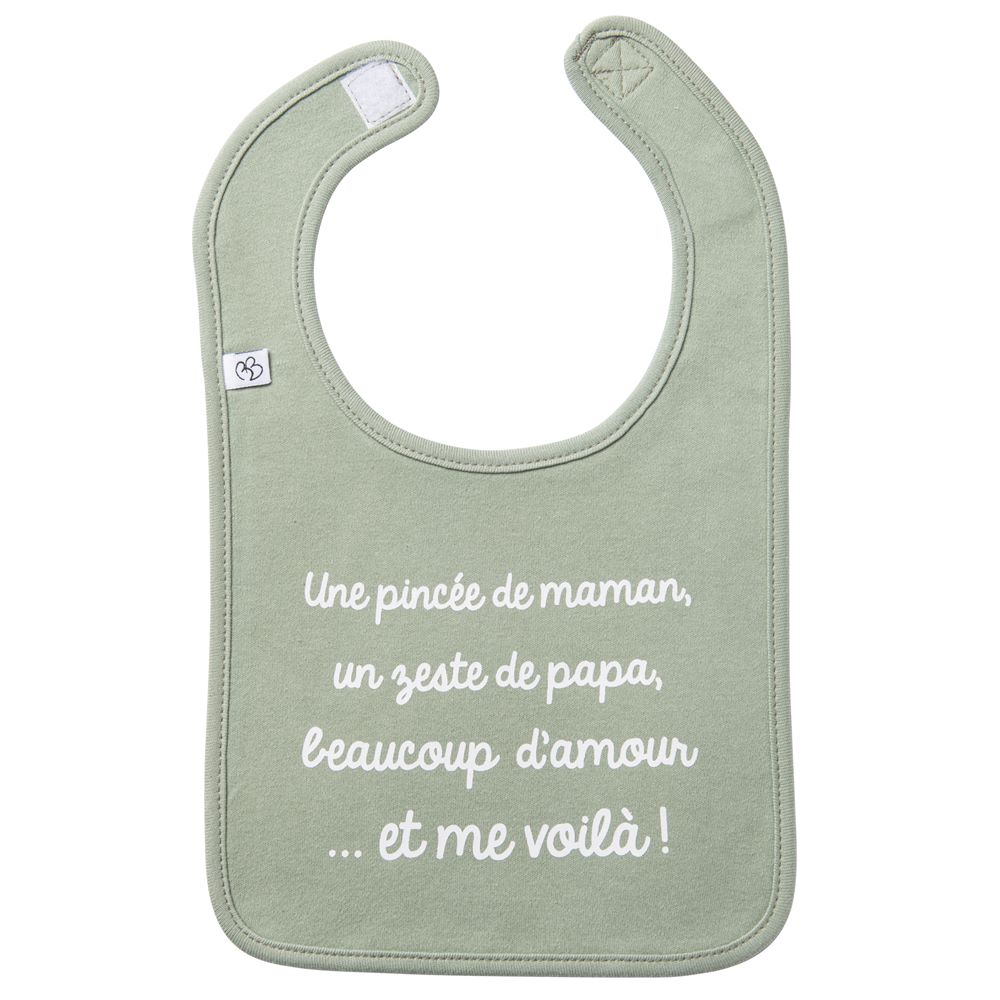 BB & Co - Bavoir "Une pincée de maman" VERT BB&Co