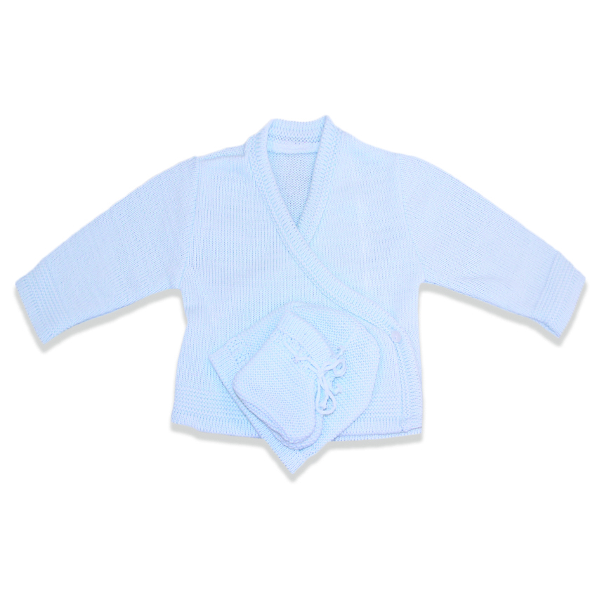 Les Chatounets - Brassière + Bonnet + Chaussons Flora BLEU Les Chatounets