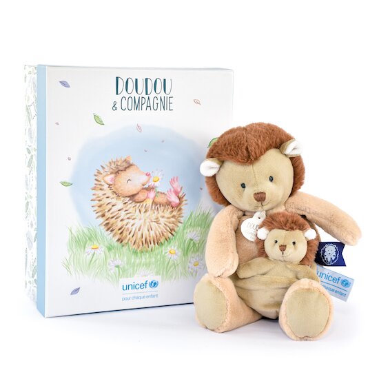 Doudou & Compagnie UNICEF Hérisson avec bébé Marron 25 cm