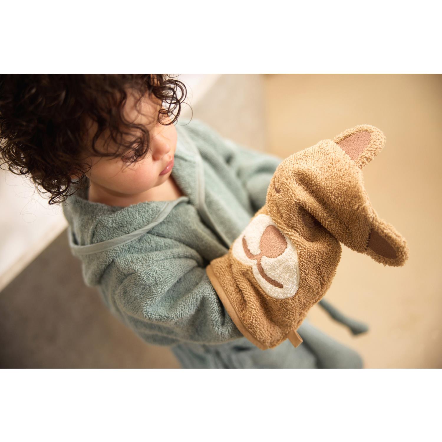 Jollein - Gant de Toilette Éponge Cheetah MARRON Jollein