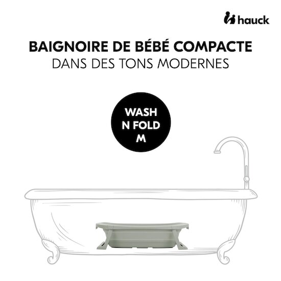 Hauck Baignoire Bébé Wash N Fold M Sage  Hauck Baignoire Bébé Wash N Fold M Sage