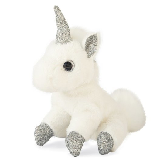 Histoire d'Ours Peluche Porte-clé licorne Blanc Et Argent 