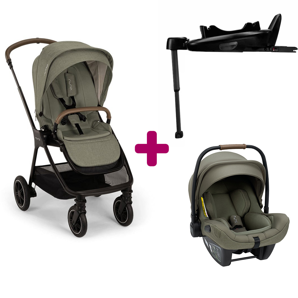 Nuna - Pack Poussette duo Triv Next Pine + coque Pipa Next Pine + base next  Nuna