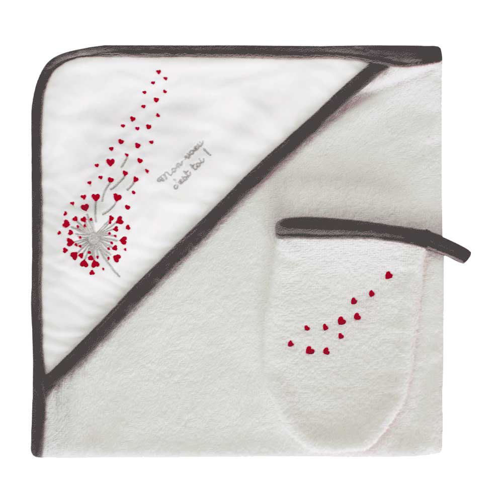 Les Chatounets - Sortie de bain + Gant MULTICOLORE Les Chatounets