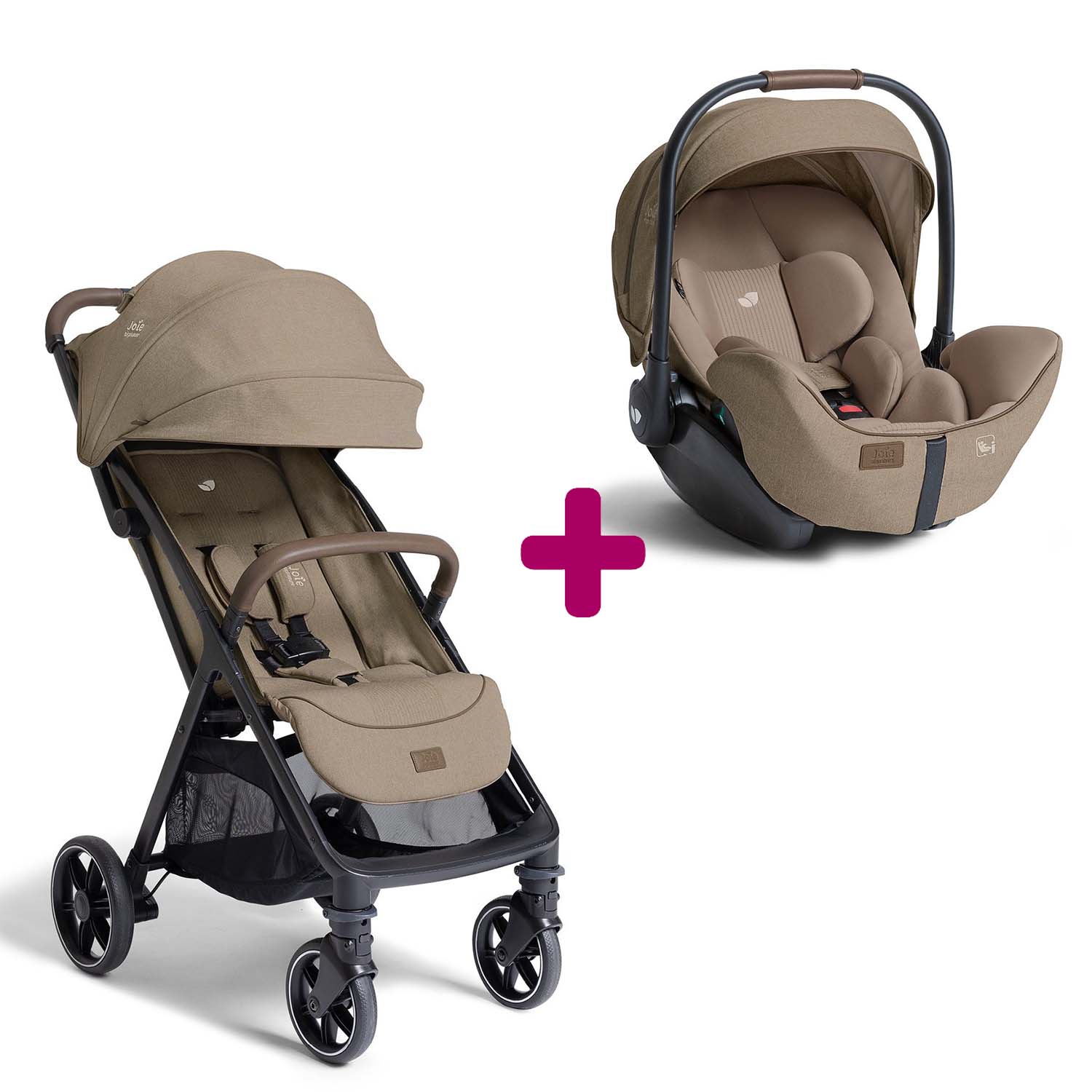 Pack Poussette duo Parcel LX Sandstone + coque I-Level Pro Sandstone Joie