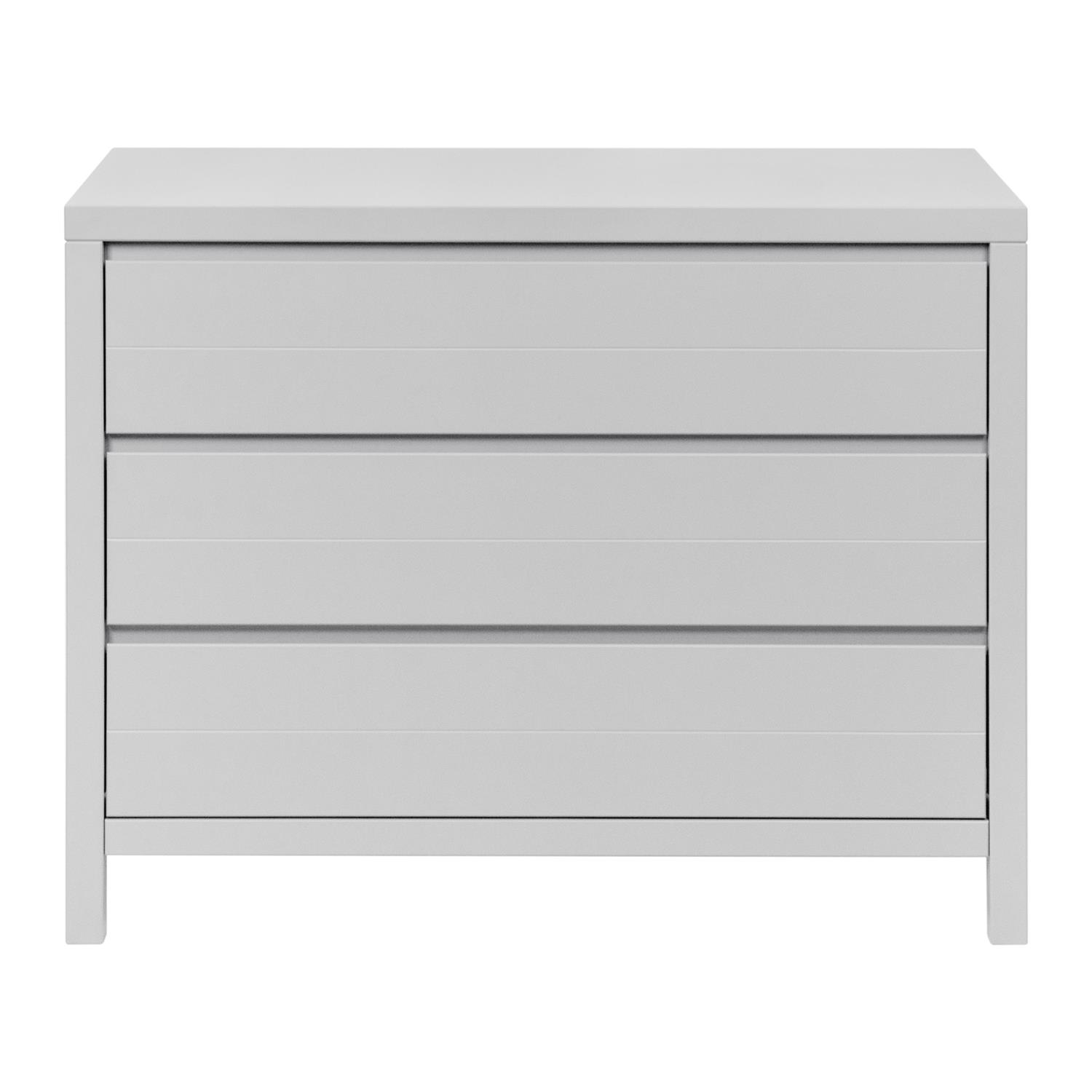 Commode 3 Tiroirs stipes GRIS Quax