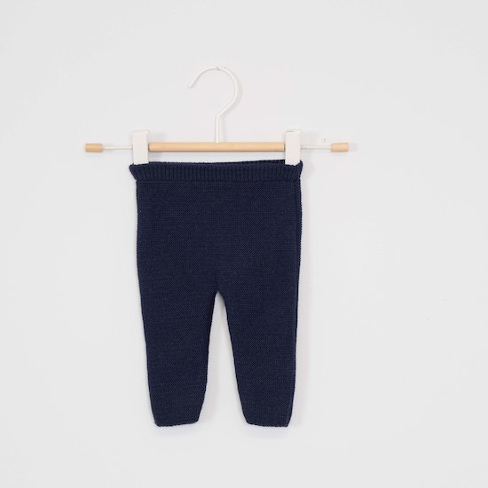 La Manufacture de layette Pantalon rayé marin en tricot Marine 6 mois