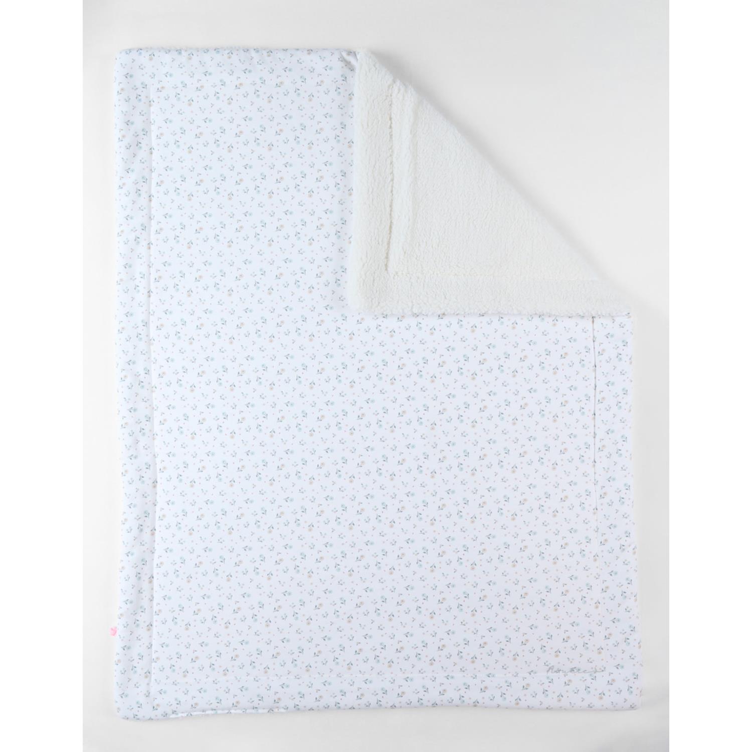 Noukie's - Couverture ouatinée jersey sherpa romance M&M24 BLANC Noukie's