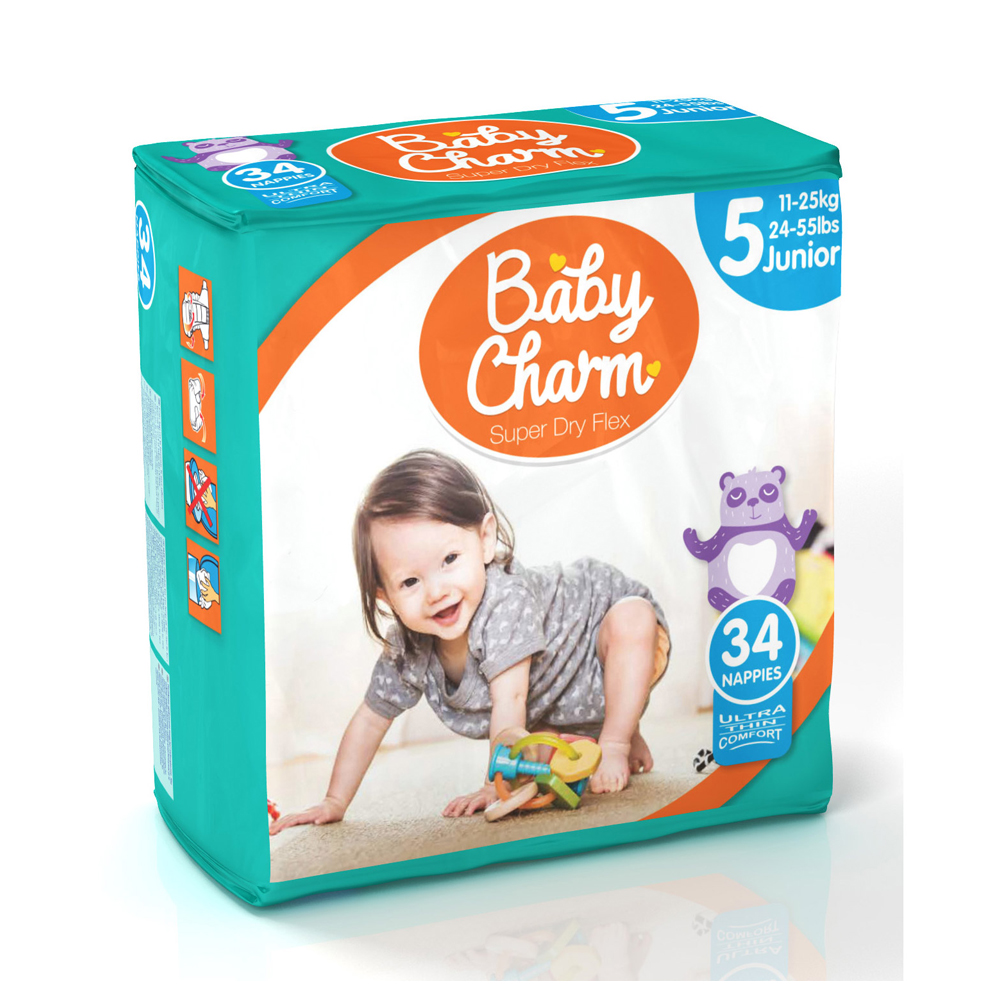 Couches Super Dry Flex Junior 11/25 kg BLANC Babycharm