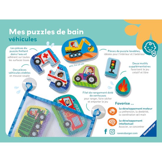 Play+ Mes puzzles de bain Véhicules Multicolore  Play+ Mes puzzles de bain Véhicules Multicolore