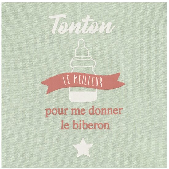 P’tit bisou Body manches longues Tonton Vert Cloud  P’tit bisou Body manches longues Tonton Vert Cloud