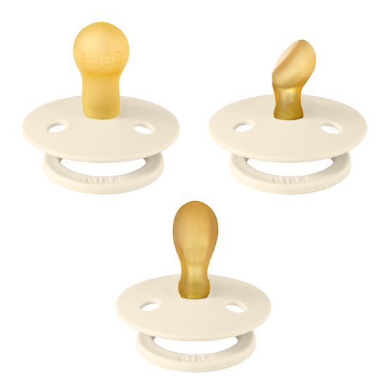 BIBS Tétines Coffret découverte 3 Pack Ivory/Ivory 0-6 mois