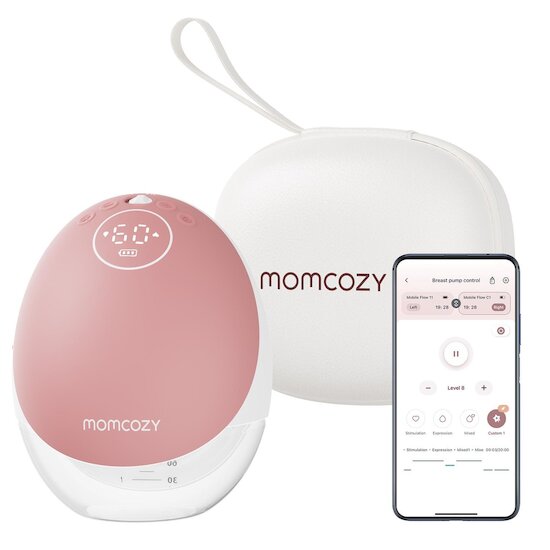 Momcozy Tire-lait mobile M9 Blanc/ Rose 180 ml Momcozy Tire-lait mobile M9 Blanc/ Rose 180 ml