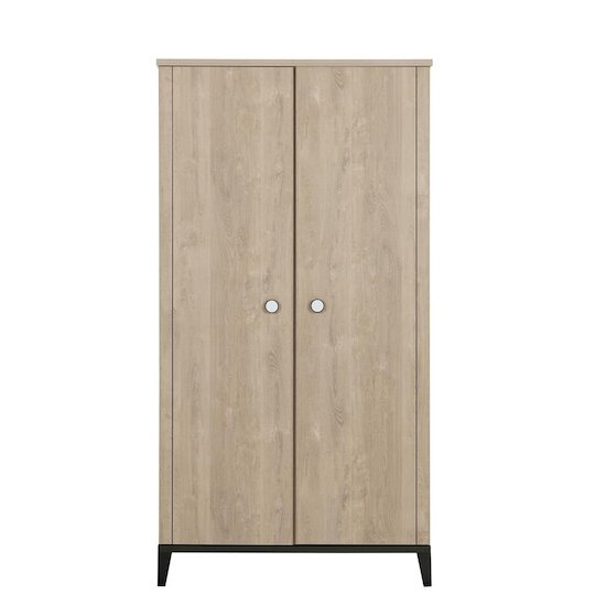 Galipette Armoire 2 portes Marcel Chêne Blond Et Noir 