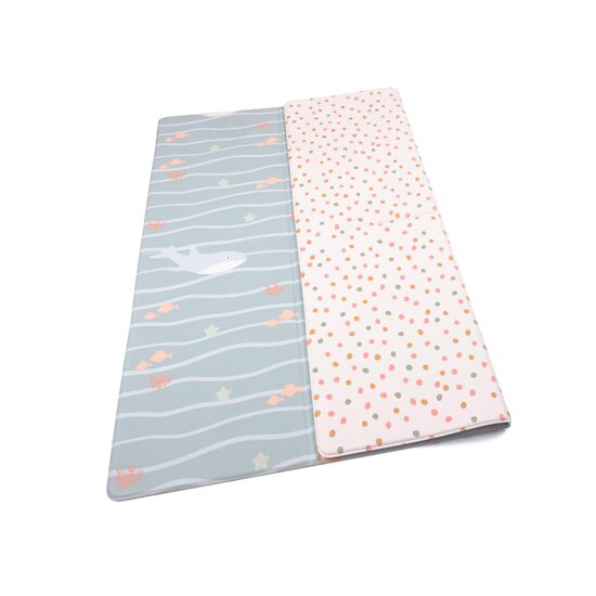 BB&Co Tapis de jeu nomade réversible pois/océan  140x140 cm