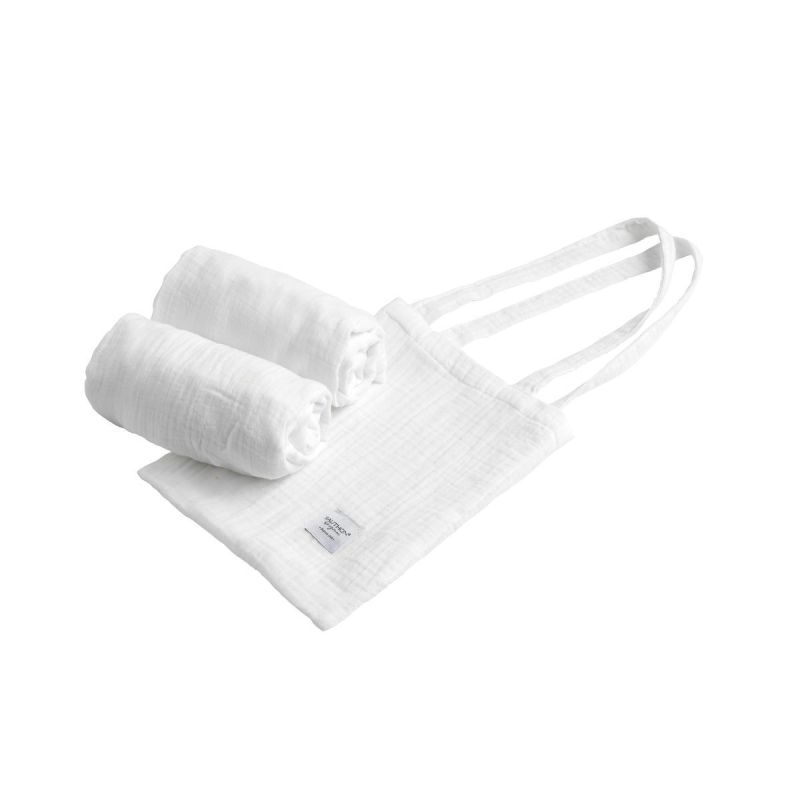Lot de 2 Draps housse pour berceau ovale BLANC Sauthon Original