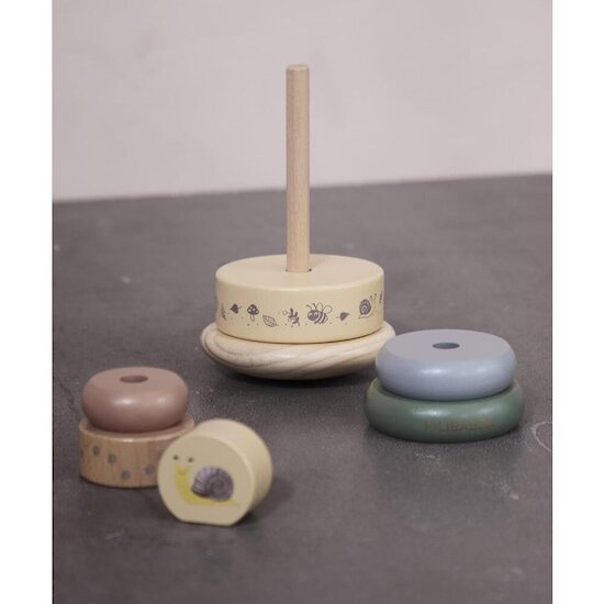 Filibabba Jouet à empiler en bois avec base culbuto Multicolore 