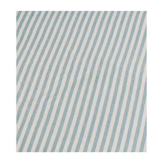 Kadolis Drap housse bébé Percale de Coton Bio Rayé Bleu ardoise 