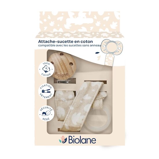 Biolane Attache-sucette anatomique Beige  Biolane Attache-sucette anatomique Beige