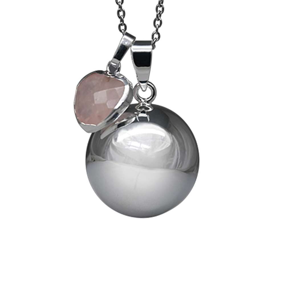 Bola de grossesse lithothérapie lisse pierre naturelle Cœur Quartz ROSE Irréversible Bijoux