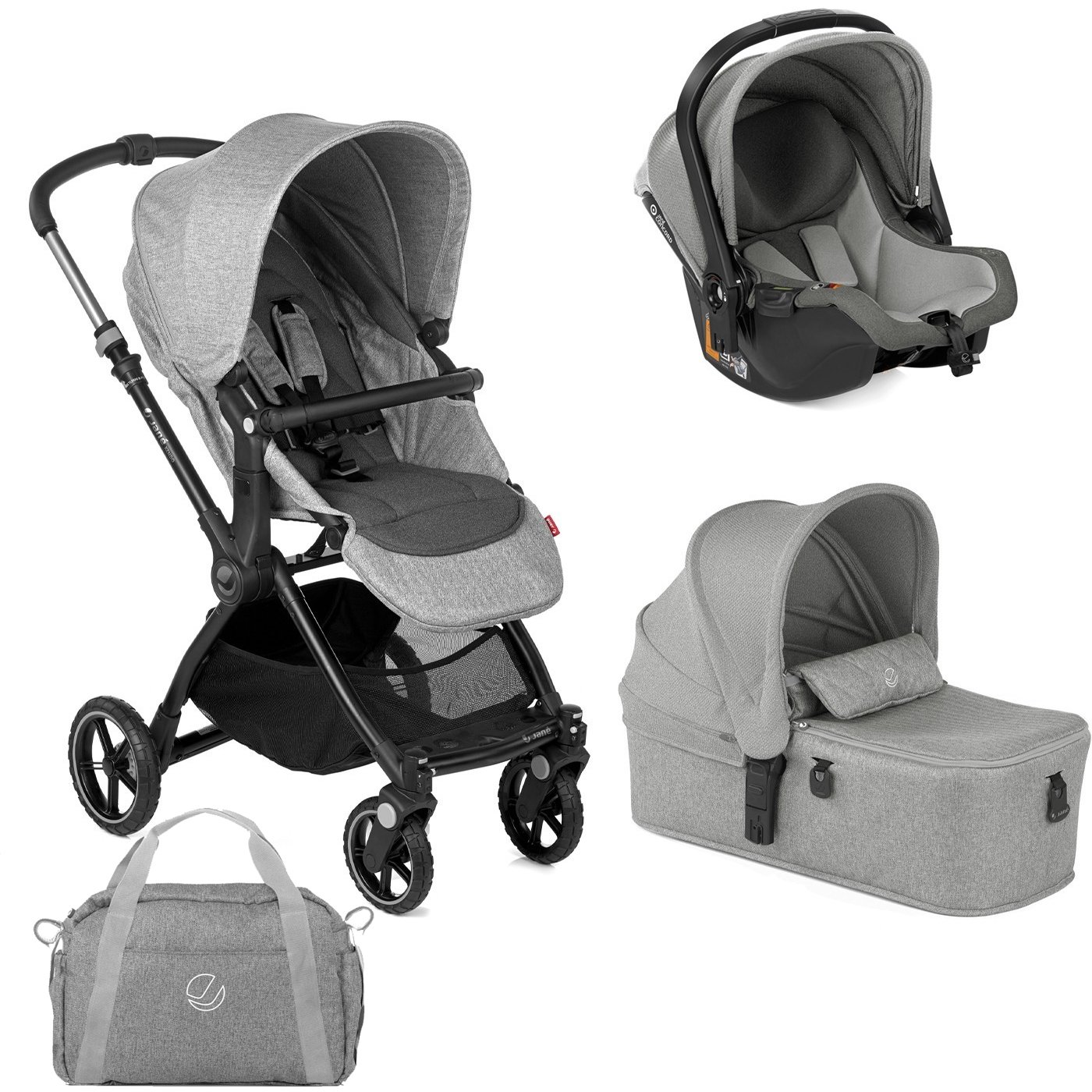 Trio poussette Kendo avec Ikoos et nacelle de promenade Micro BB GRIS Jané