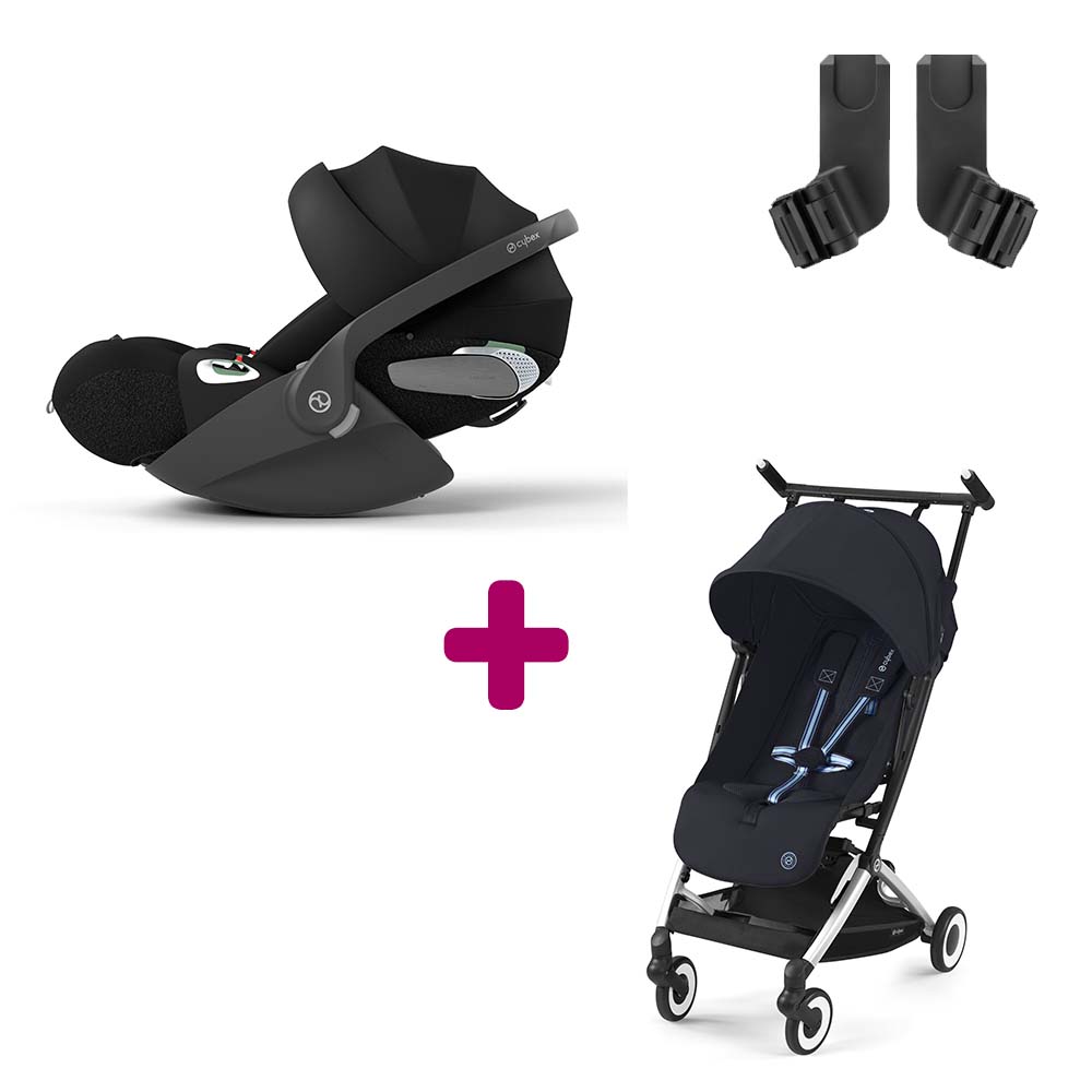 Cybex - Pack Poussette Duo Libelle Dark Navy Blue + adaptateurs + Coque Cloud T i-Size Sepia Black  Cybex