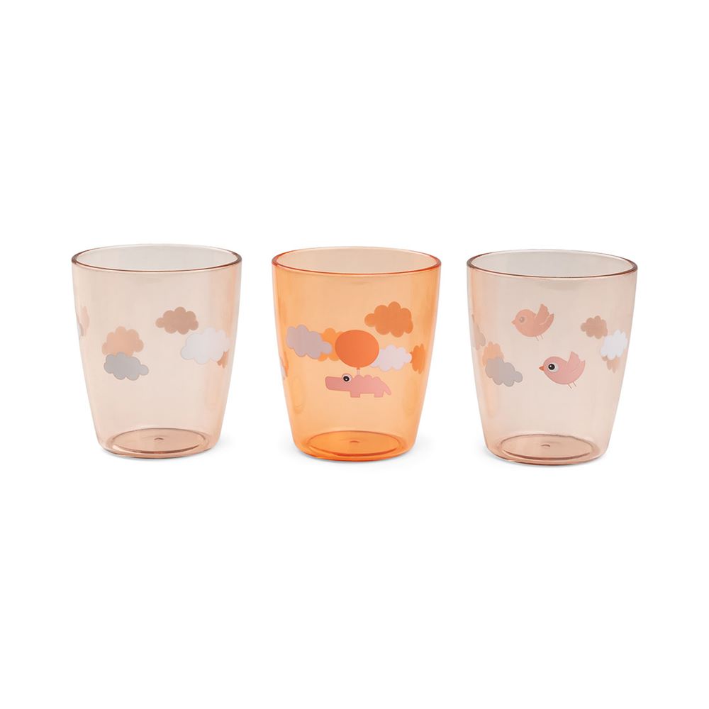 Lot de 3 Yummy mini verre Happy clouds ORANGE Done by Deer