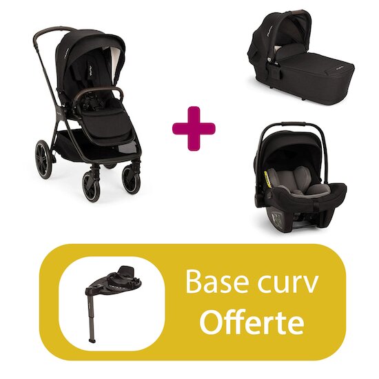 Nuna Pack Poussette trio Triv Lx + nacelle Lytl + coque Pipa next = base curv offerte  