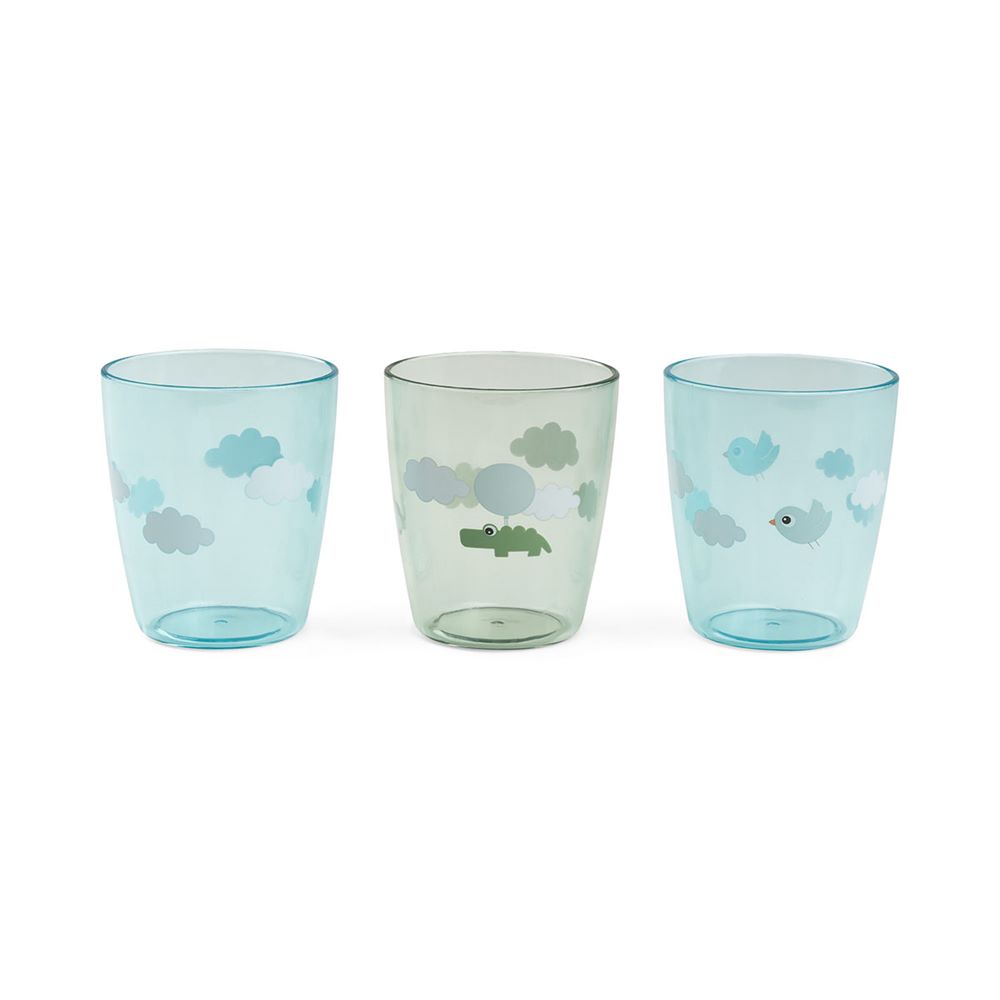 DONE BY DEER - Lot de 3 Yummy mini verre Happy clouds VERT Done by Deer