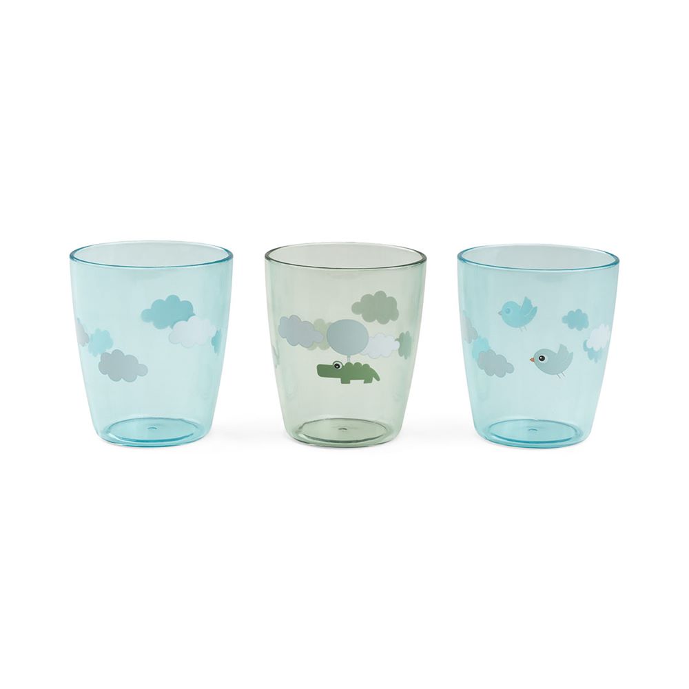 Lot de 3 Yummy mini verre Happy clouds VERT Done by Deer