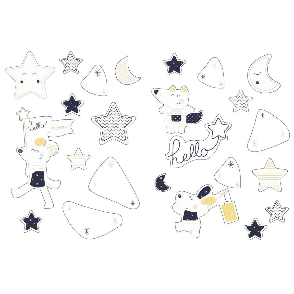 Stickers muraux Hello BLEU Sauthon Baby Déco