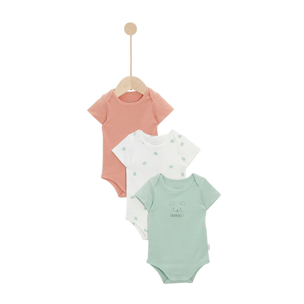 P’tit bisou - Lot de 2 Bodies Mon Trousseau Chaton VERT P’tit bisou