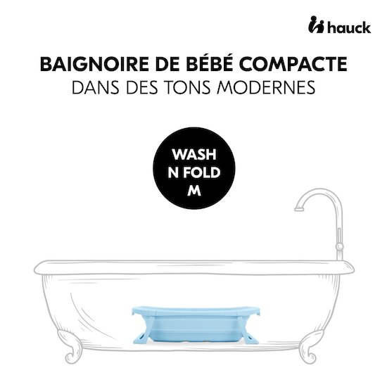 Hauck Baignoire Bébé Wash N Fold M Light Blue  Hauck Baignoire Bébé Wash N Fold M Light Blue