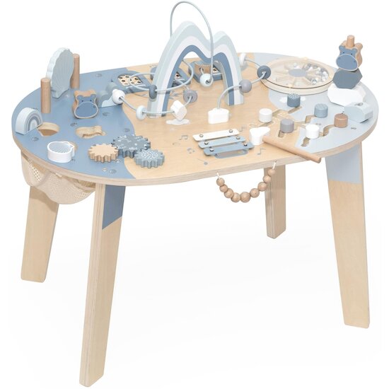Label Label Table d'activités en bois Bleu  Label Label Table d'activités en bois Bleu