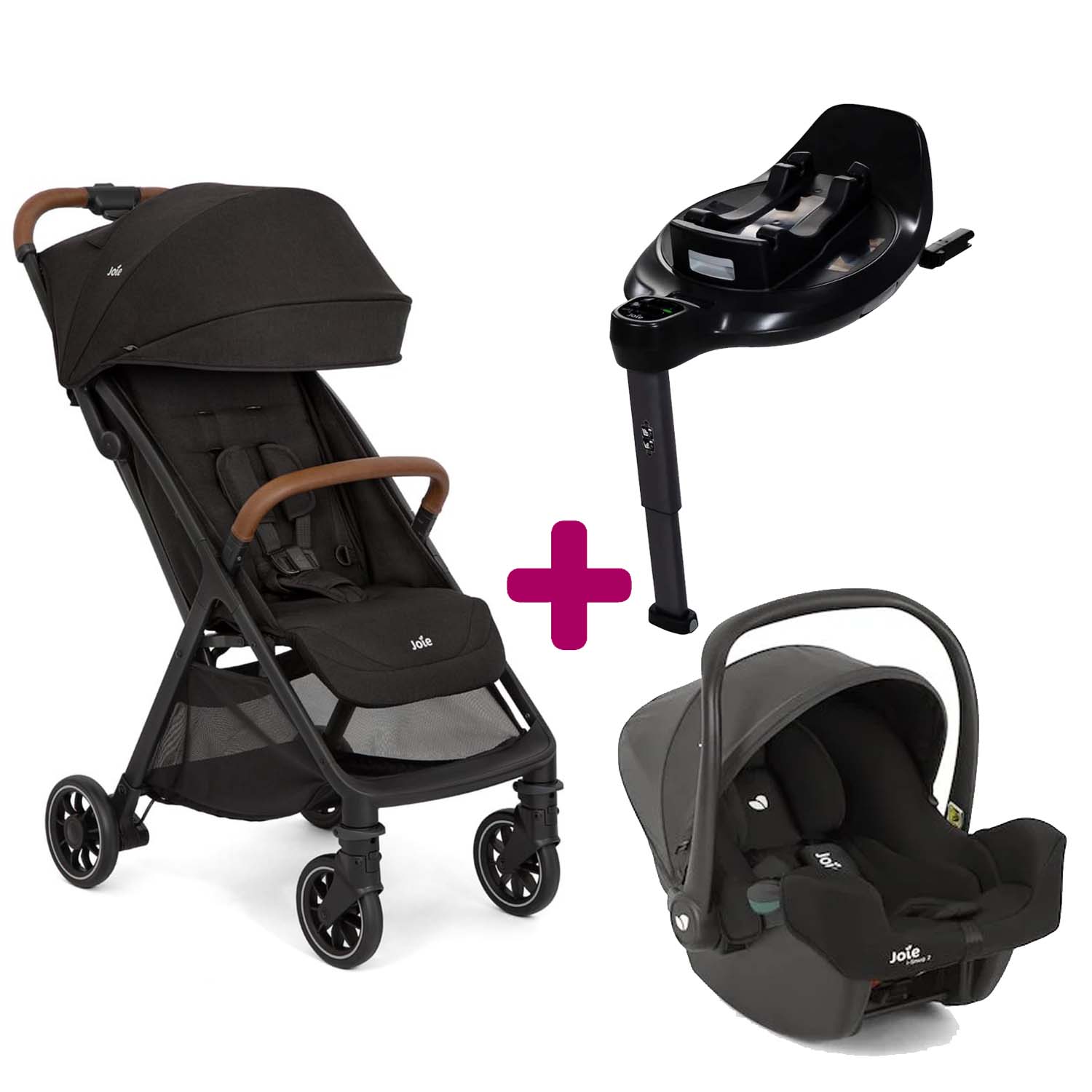 Joie - Pack Poussette duo Pact Pro Shale + coque i-snug 2 Shale + base Encore  Joie