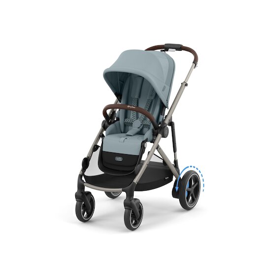 Cybex Poussette évolutive eGazelle Chassis Taupe / Siège Stormy Blue  