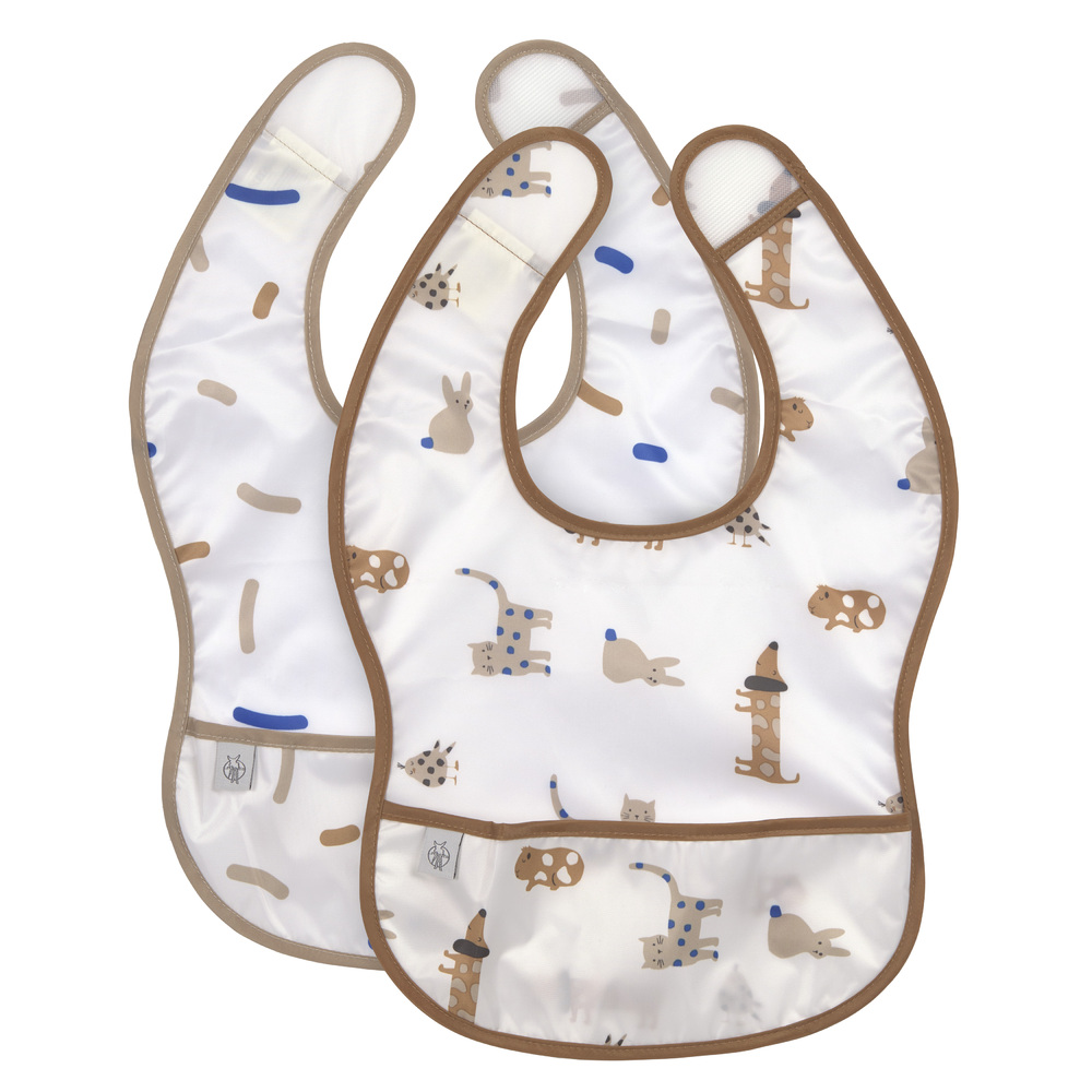 Lässig - 2 bavoirs avec poche Little Mateys BLEU Lässig