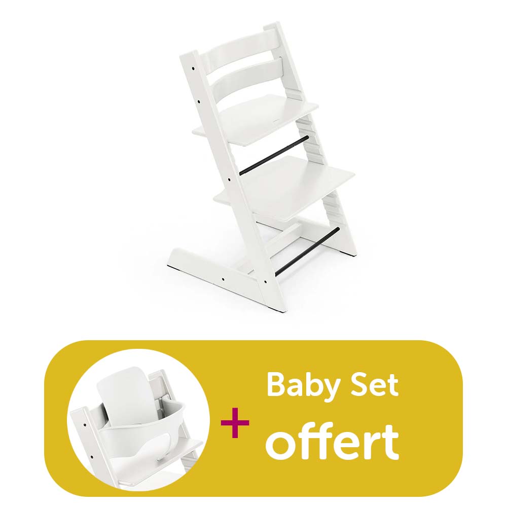 Chaise tripp trapp achetée blanche = baby set blanc offert Stokke