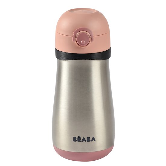 Béaba Gourde inox avec anse Old Pink 350 ml