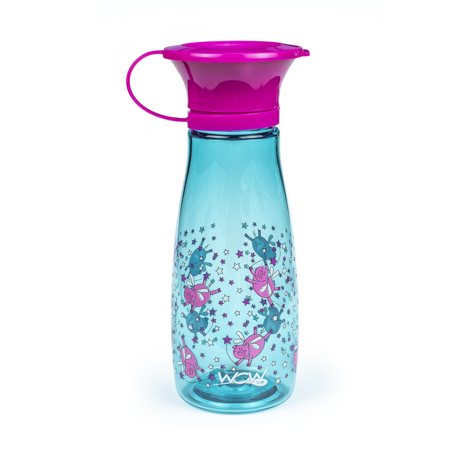 Gourde 360 ° enfant avec couvercle BLEU Wowcup