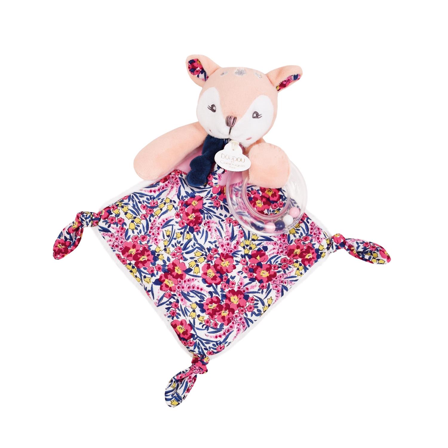 Doudou & Compagnie - Doudou Hochet Boh'aime Faon ROSE Doudou & Compagnie