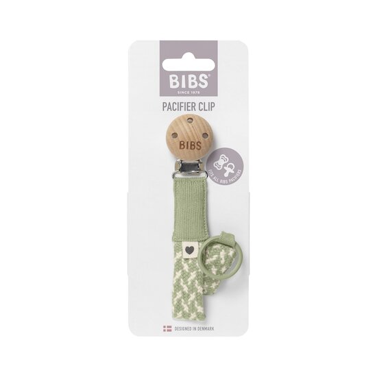 BIBS Attache Tétine Tressée Sage/Ivory 